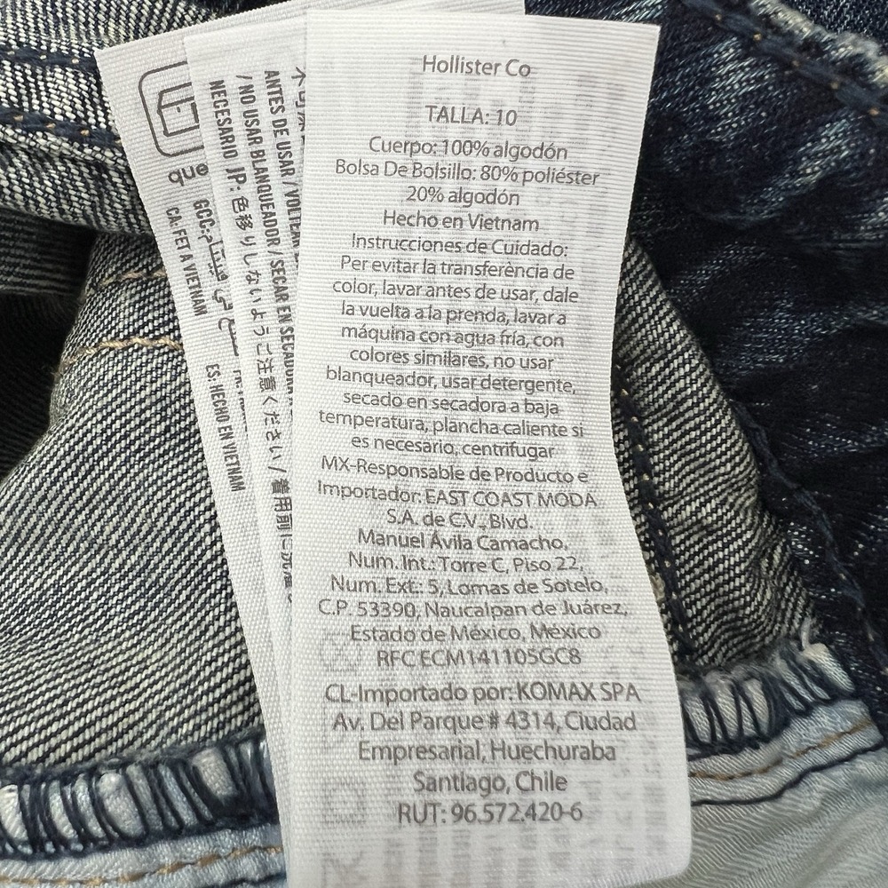 Hollister Low Rise Baggy Jeans Womens 10R W30 Blue Wide Leg Denim 100% Cotton Y2 - Picture 12 of 16